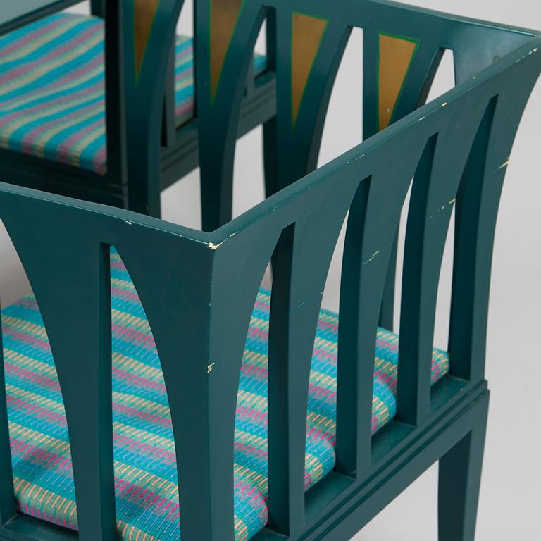 Eliel Saarinen, möblemang, 5 delar, "Blue suite" för Adelta, Finland 1980-tal.