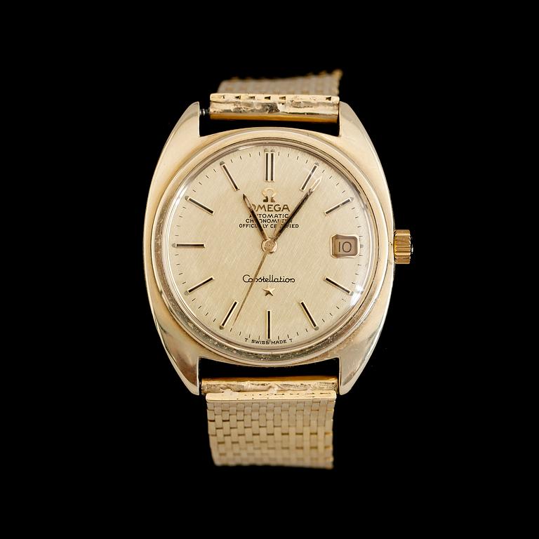 ARMBANDSUR, Omega Constellation, Automatic, guld på stål, armband 18 k guld.