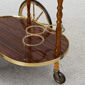 Serving cart, late 20th century.