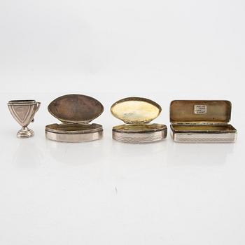 A setof four 18th/19th century silver boxes.