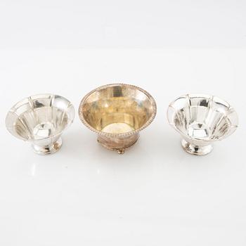 Bowls/bowl on foot, 3 pcs, silver, GAB Stockholm, 1920s/30s.