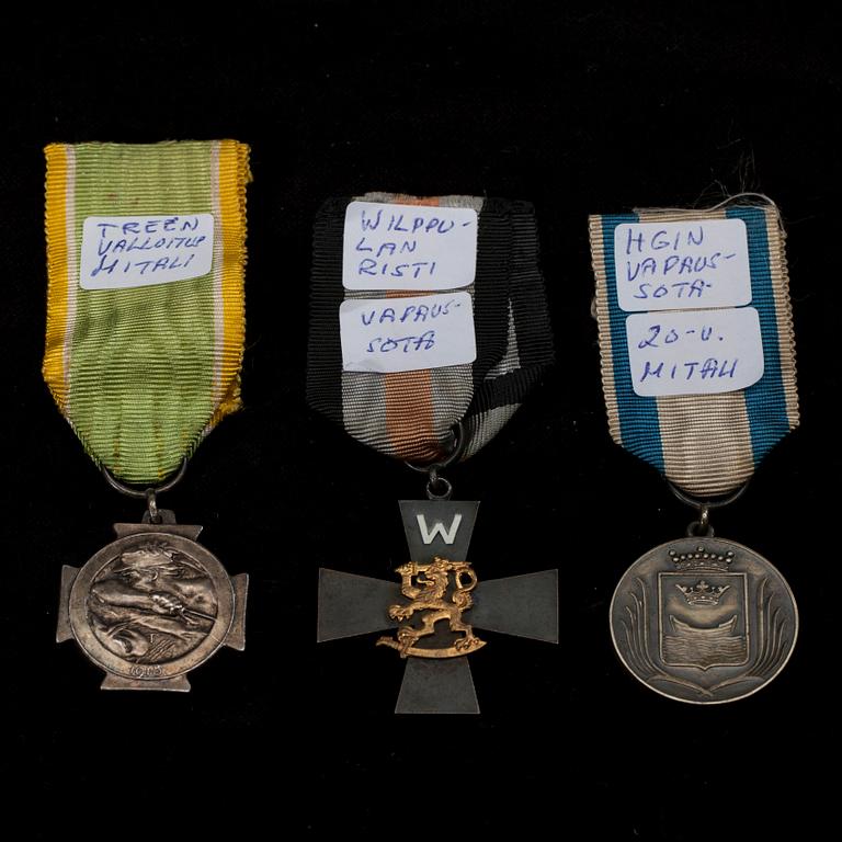 MEDALJER, 3, st, Frihetskriget, Finland 1918.