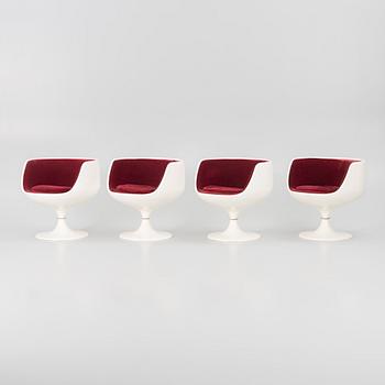 Eero Aarnio, fåtöljer, 4 st "Cognac", Artekno för Asko Oy, Finland, 1960/70-tal.