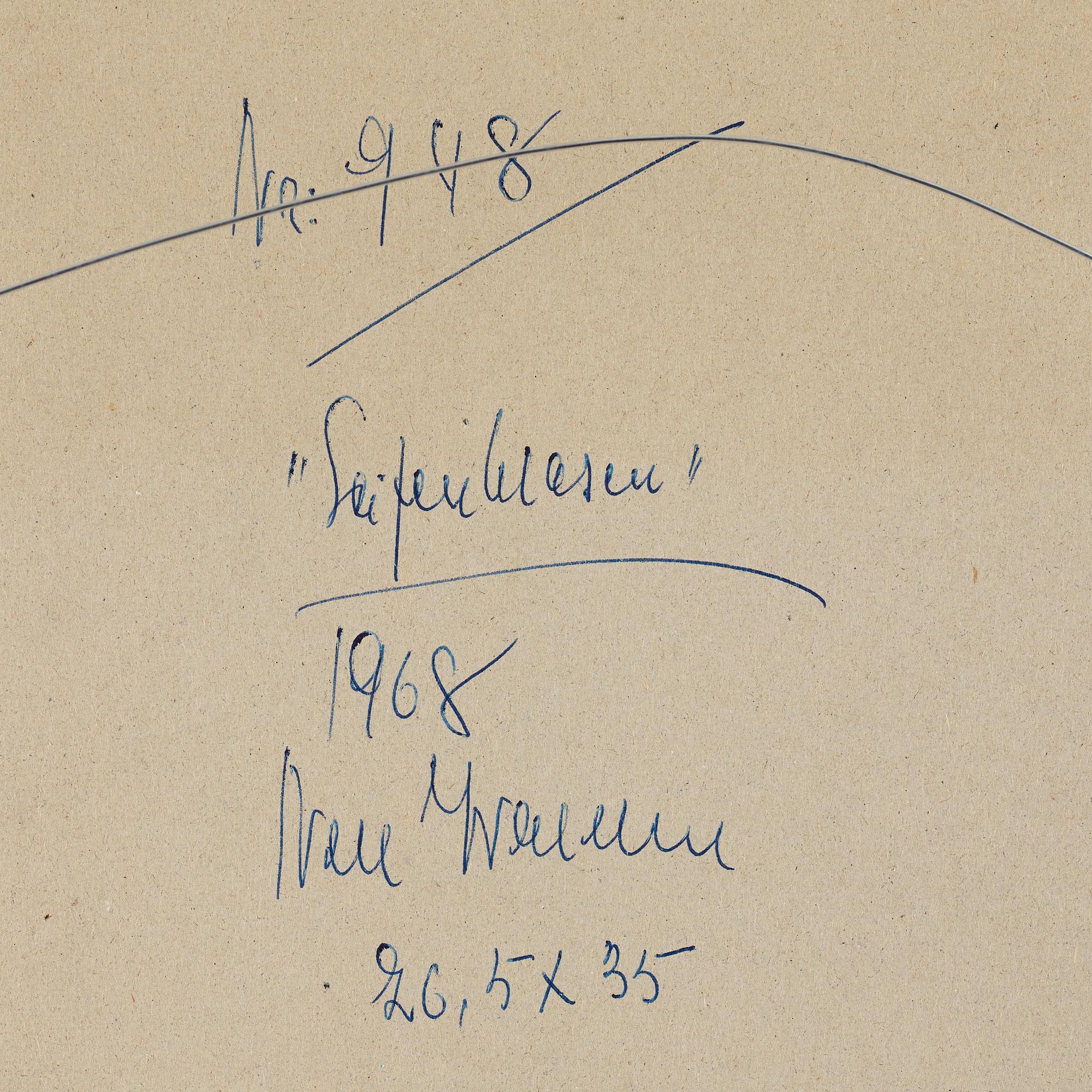 NELL WALDEN, mixed media on paper, signed and dated -68.