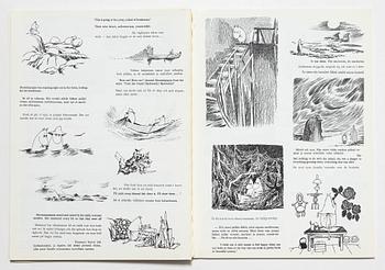 Tove Jansson, book, 'Muumi Hvitträskissä Mumintrollet i Hvitträsk 1974' signed, along with two signed postcards.