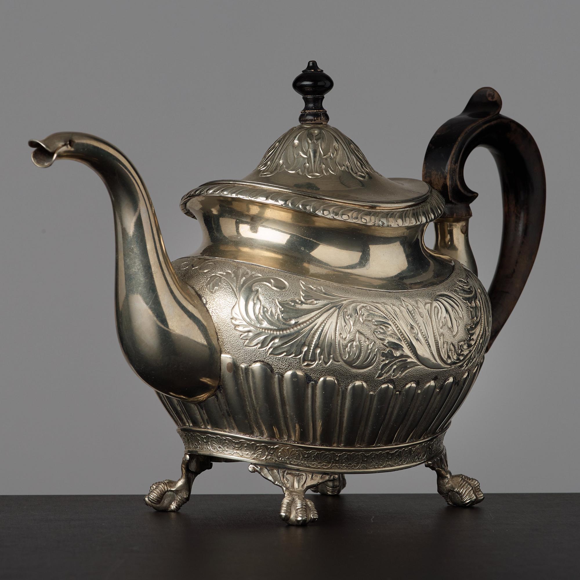 A Swedish late Empire tea pot by Erik Nordgren (Jönköping 1817-47).