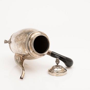 Anders Lundqvist, coffee pot, silver, Stockholm, 1821.