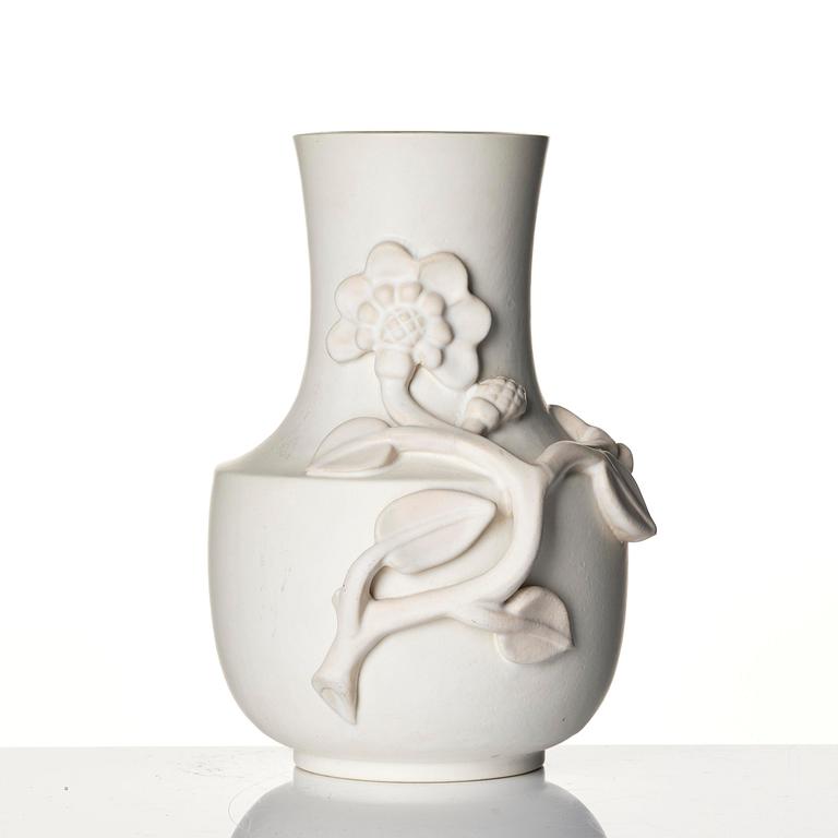 Wilhelm Kåge, vaser, två stycken, "Carrara", keramik, Gustavsberg, 1930-40-tal.