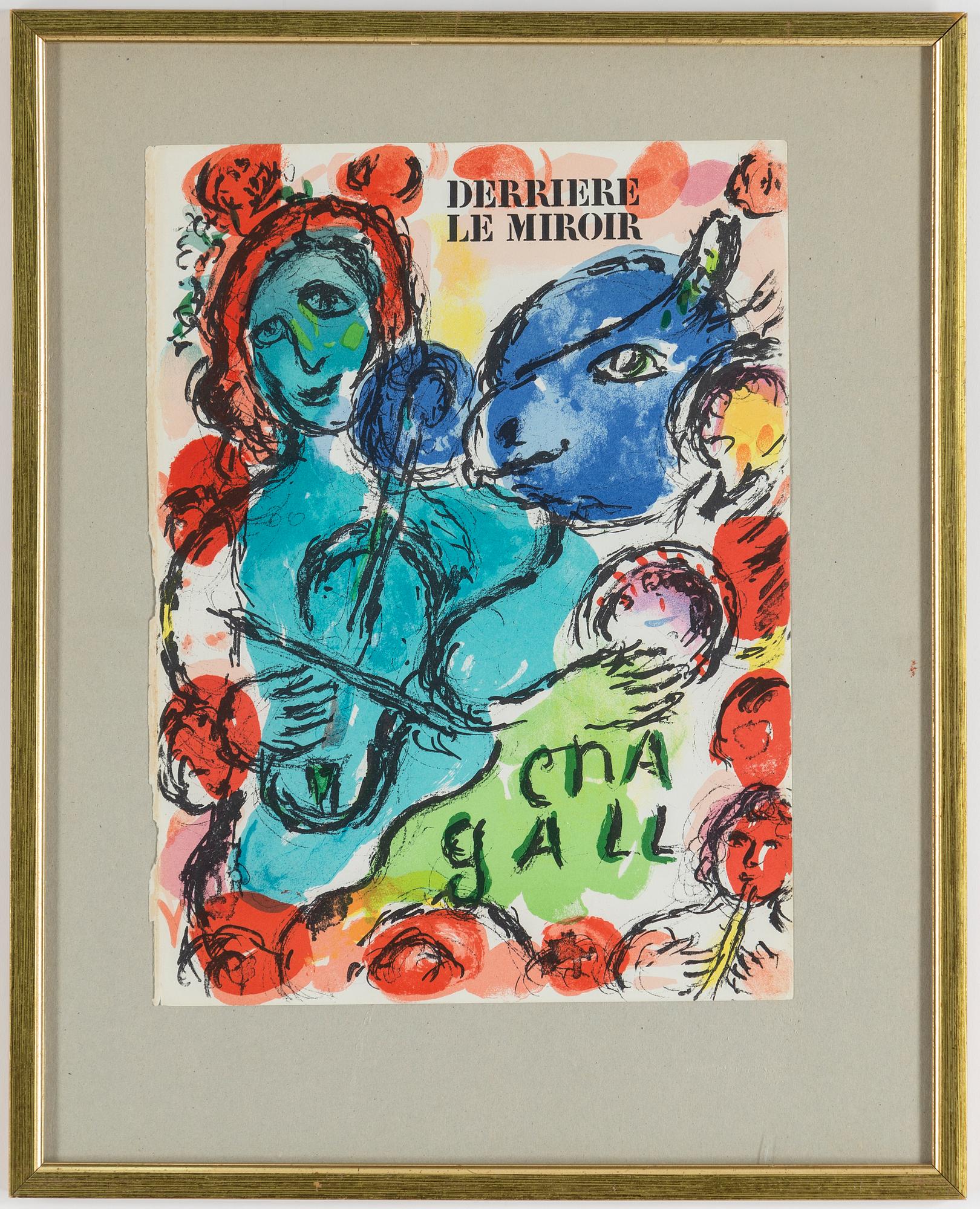 MARC CHAGALL, EFTER, färglitografi, Derrière le Miroir 1972.