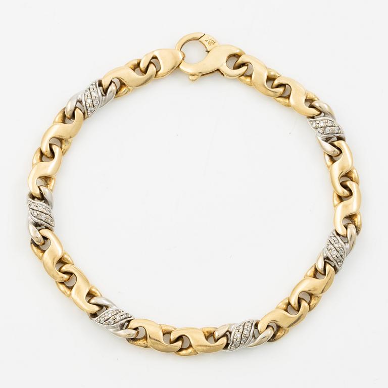 Bracelet 18K gold with diamonds.