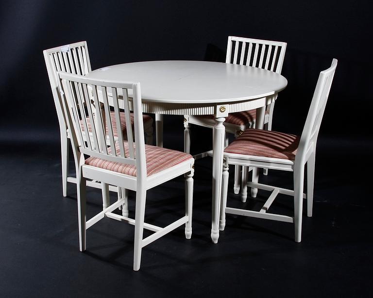 MATSALSGRUPP, 5 delar, gustaviansk stil, 1900-tal.