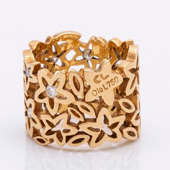 Lynggaard ring 18K gold briliiant-cut diamonds approx 0,30ct TW VVS, "Lace Collection", original box.