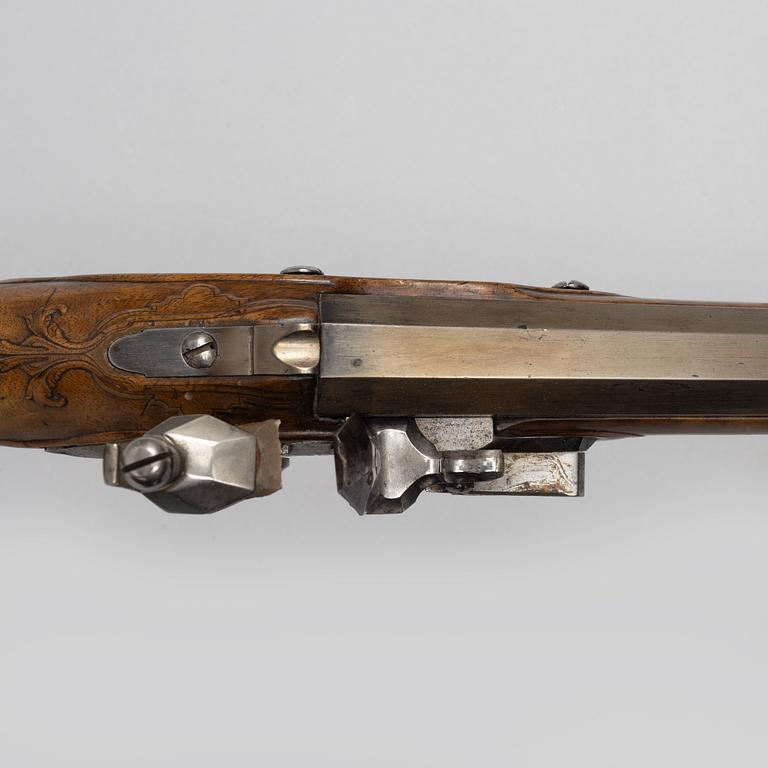 Flintlock gun, signed David Bars, Stockholm (1686-1759).