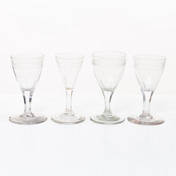 A set of thirty late Gustavian glasses, including from Casimirsborgs glassworks, late 18th/early19th century.