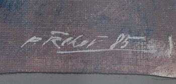 Petr Rehor, acrylic and collage, signed and dated-85.