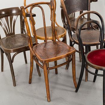 A SET OF 6 DIFFERENT THONET STYLE CHAIRS, 20th century.