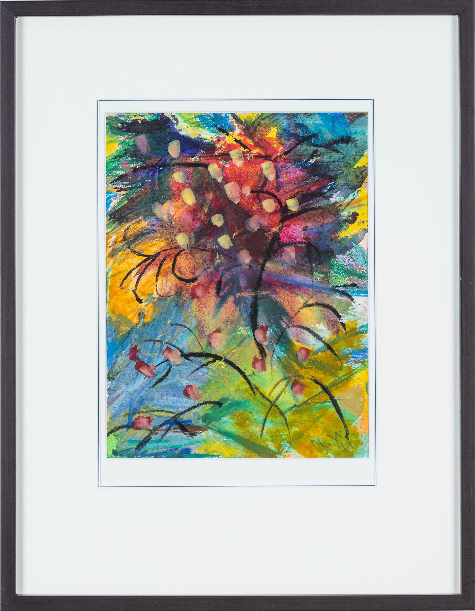 Nell Walden, mixed media, signed and dated -71.