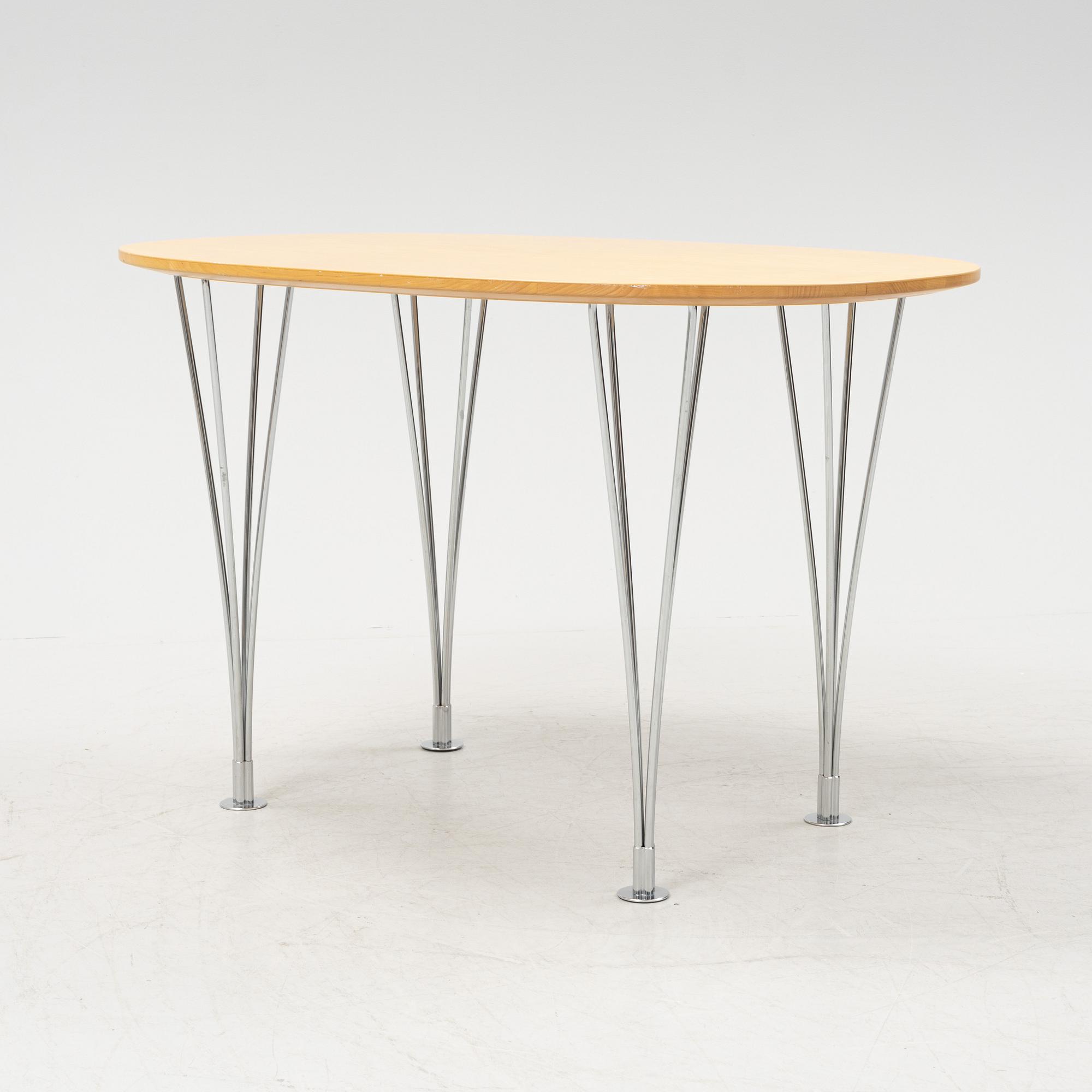 Bruno Mathsson & Piet Hein, a birch 'Superellips' table, Bruno Mathsson International AB, Värnamo, 2003.