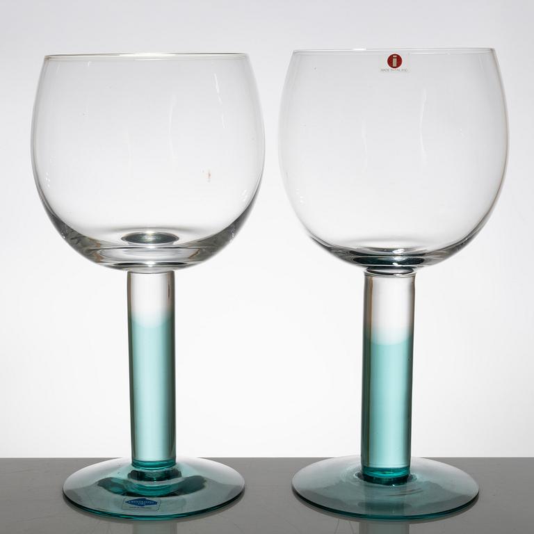 Kerttu Nurminen, beer glasses, 10 pcs, "Mondo", Iittala, late 20th century.