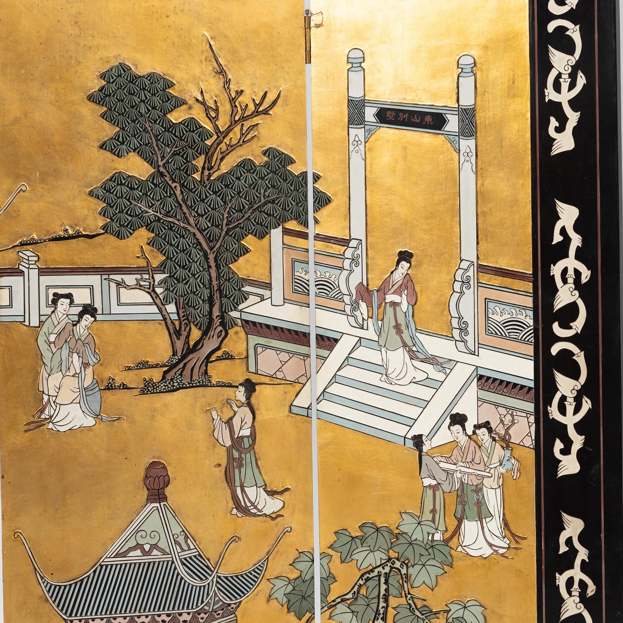 A pair of folding screens, China, second half of the 20th century.