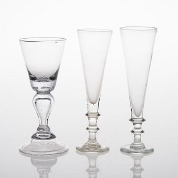 Three early 19th Century footed glasses.