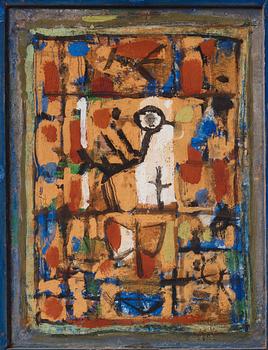 Roger Bissière, "Oiseau et papillon (Composition 34)".