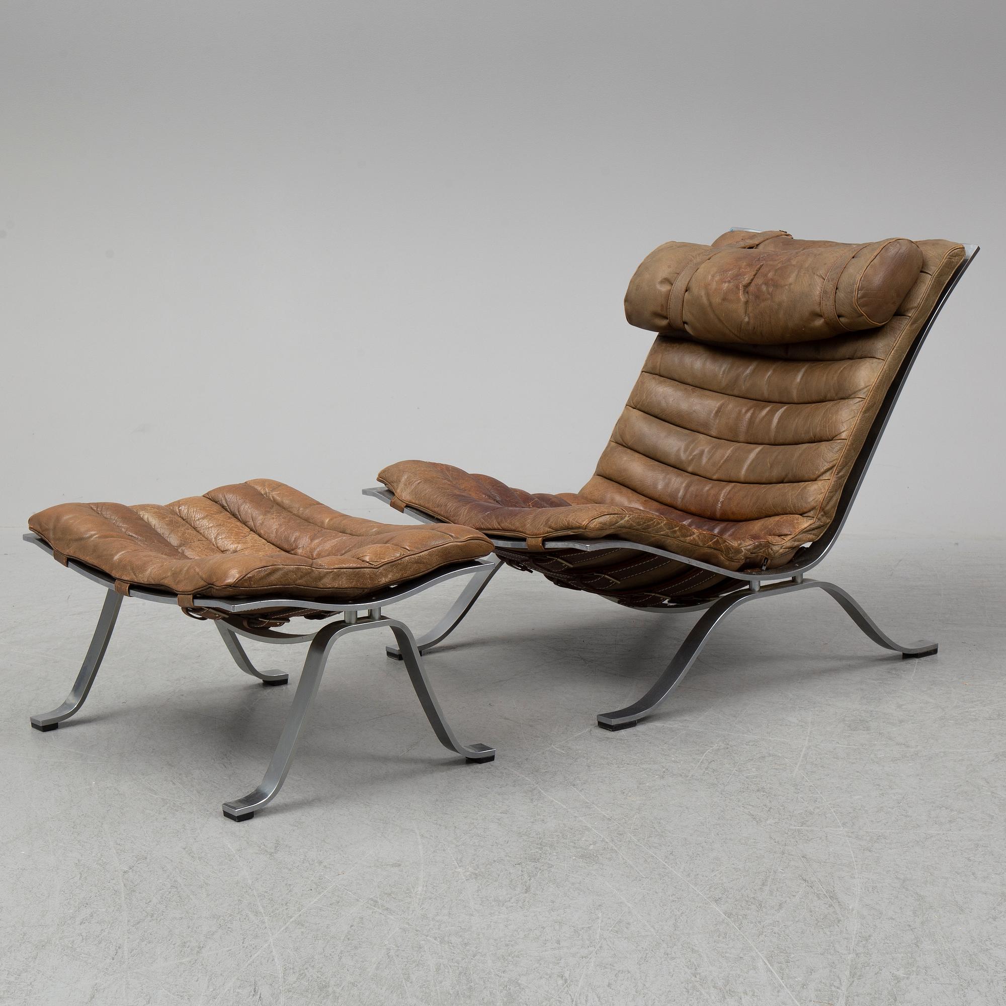 An 'Ari' easy chair and ottoman by Arne Norell.
