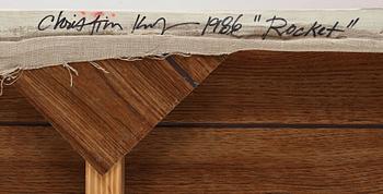 Christine Keefe, akryl på duk, signerad och daterad 1986 a tergo.