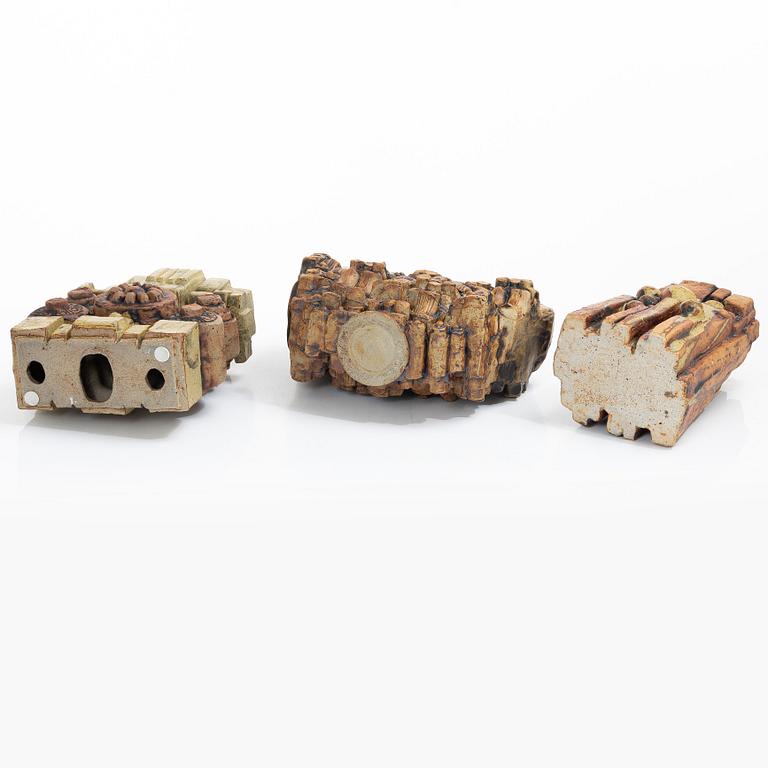 Bernard Rooke, three stoneware vases, signed.