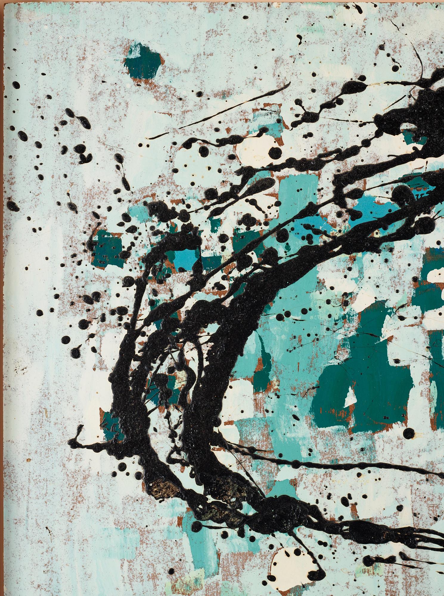 BRITT LUNDBOHM-REUTERSVÄRD, mixed media on panel, signed and dated 1957.