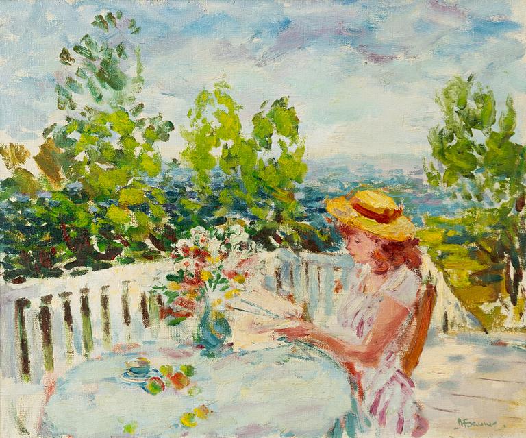 Anatoli Belonog, "Summerday at the Padio".
