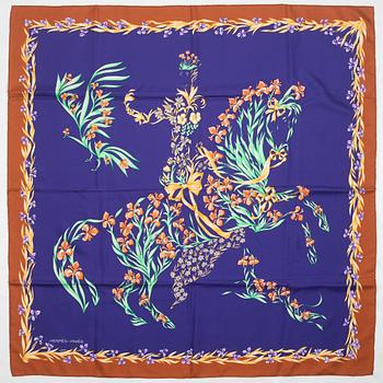 Hermès, scarf, "Cheval Fleuri".