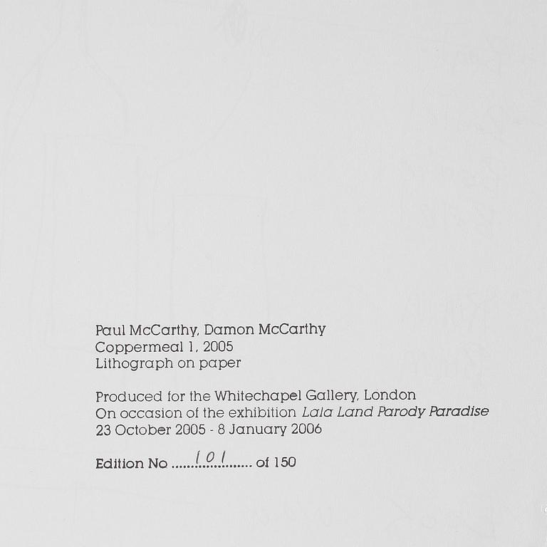 PAUL MCCARTHY, "Coppermeal 1,2,3", 3 st litografier signerade och numrerade, 2005. nr 26 och två nr 101,