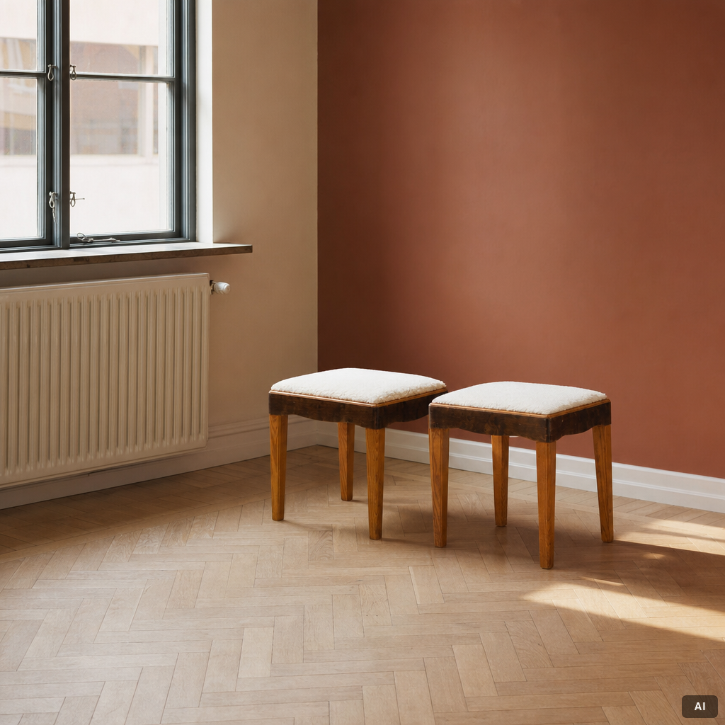 A pair of stools, 1930s/40s.