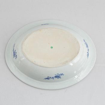 A blue and white porcelain dish with cover, China, Jiaqing (1796-1820).