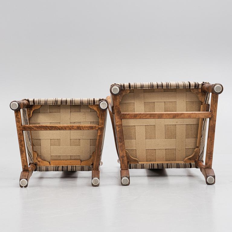 Svenska Möbelfabrikerna Bodafors, 3 stolar + 1 karmstol,  Swedish Grace, 1930-tal.