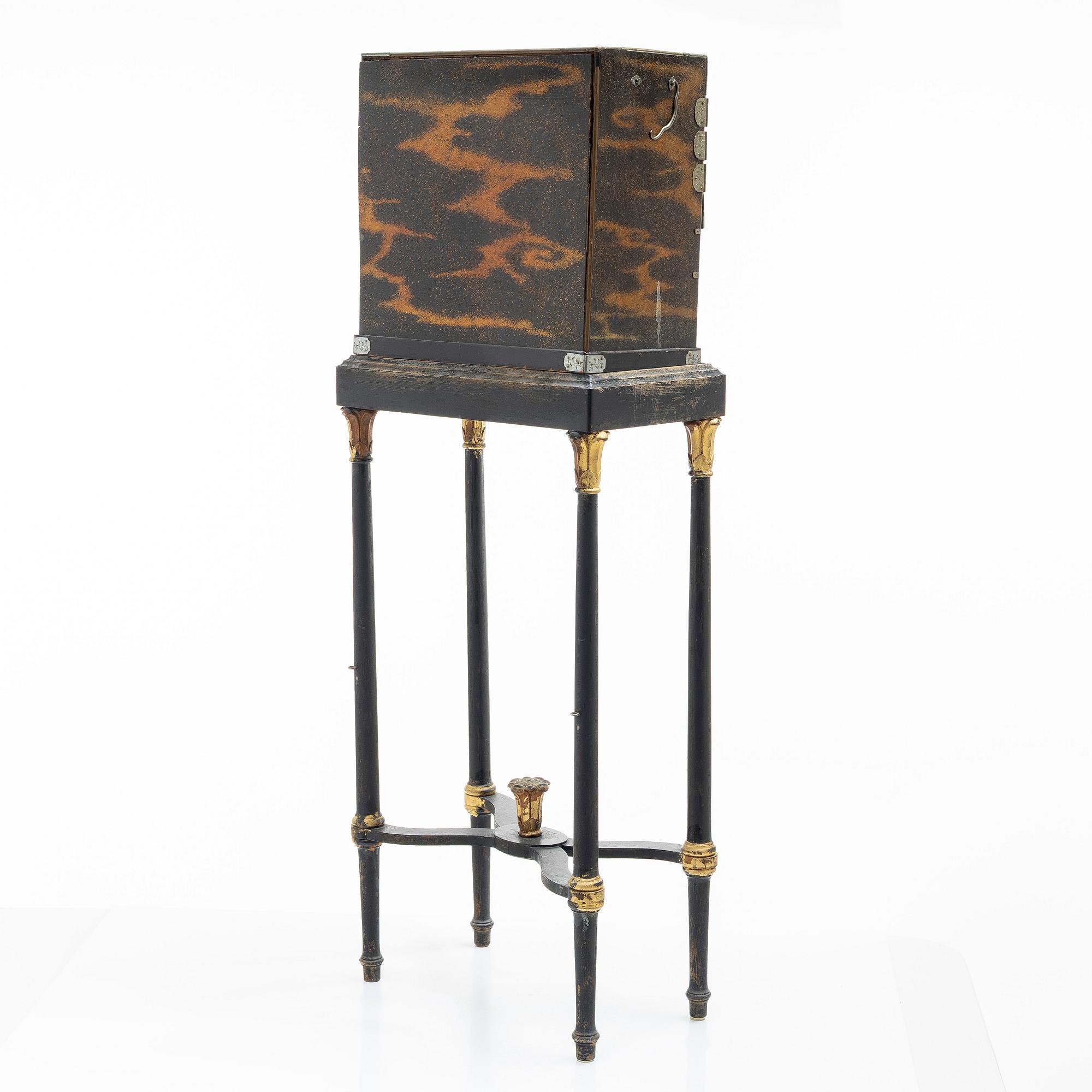 A maki-e cabinet on stand, Japan, 19th century.