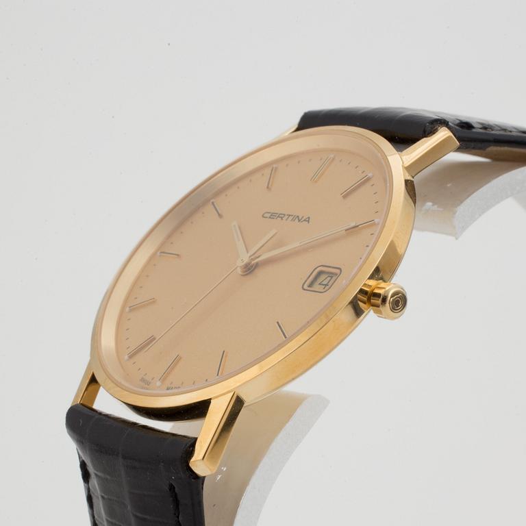 CERTINA, wristwatch, 33,5 mm, 18K gold,