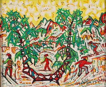 Uno Vallman, In the ski track.