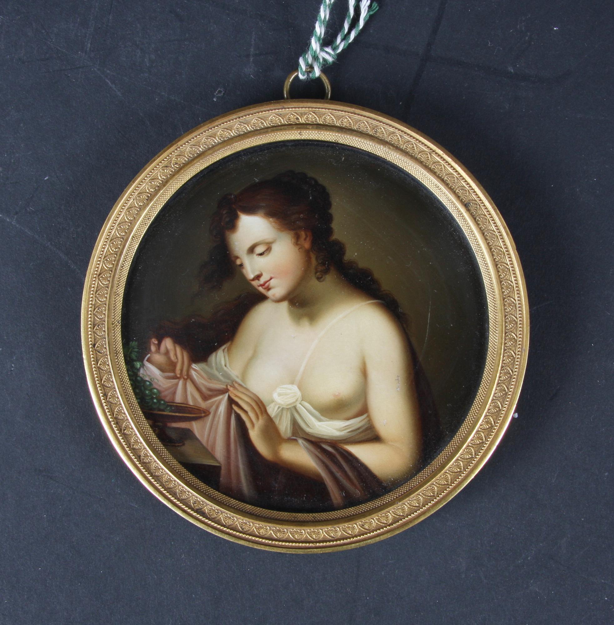 MINIATYRMÅLNING, olja, 1700/1800-tal efter Guido Reni.