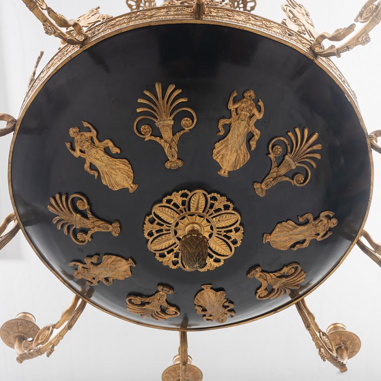 An Empire style ceiling light, laterpart of the 19th century.