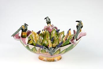 Skål, "Bird dish", med dekor av blommor och fåglar.