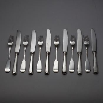BESTICK, 6+6 st, silver, "Helsingfors" Kultakeskus, Tavastehus 1957-1960. Tot. vikt ca 580 g.