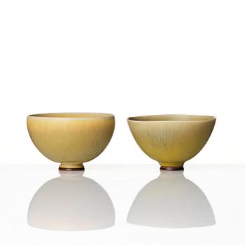 Berndt Friberg, a set of four stoneware vases and two bowls, Gustavsberg Studio 1962-74.