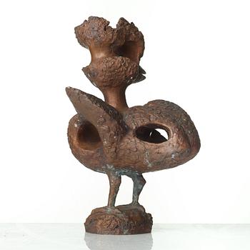 Tyra Lundgren, a bronze sculpture of a bird, Sweden, dated 1972.