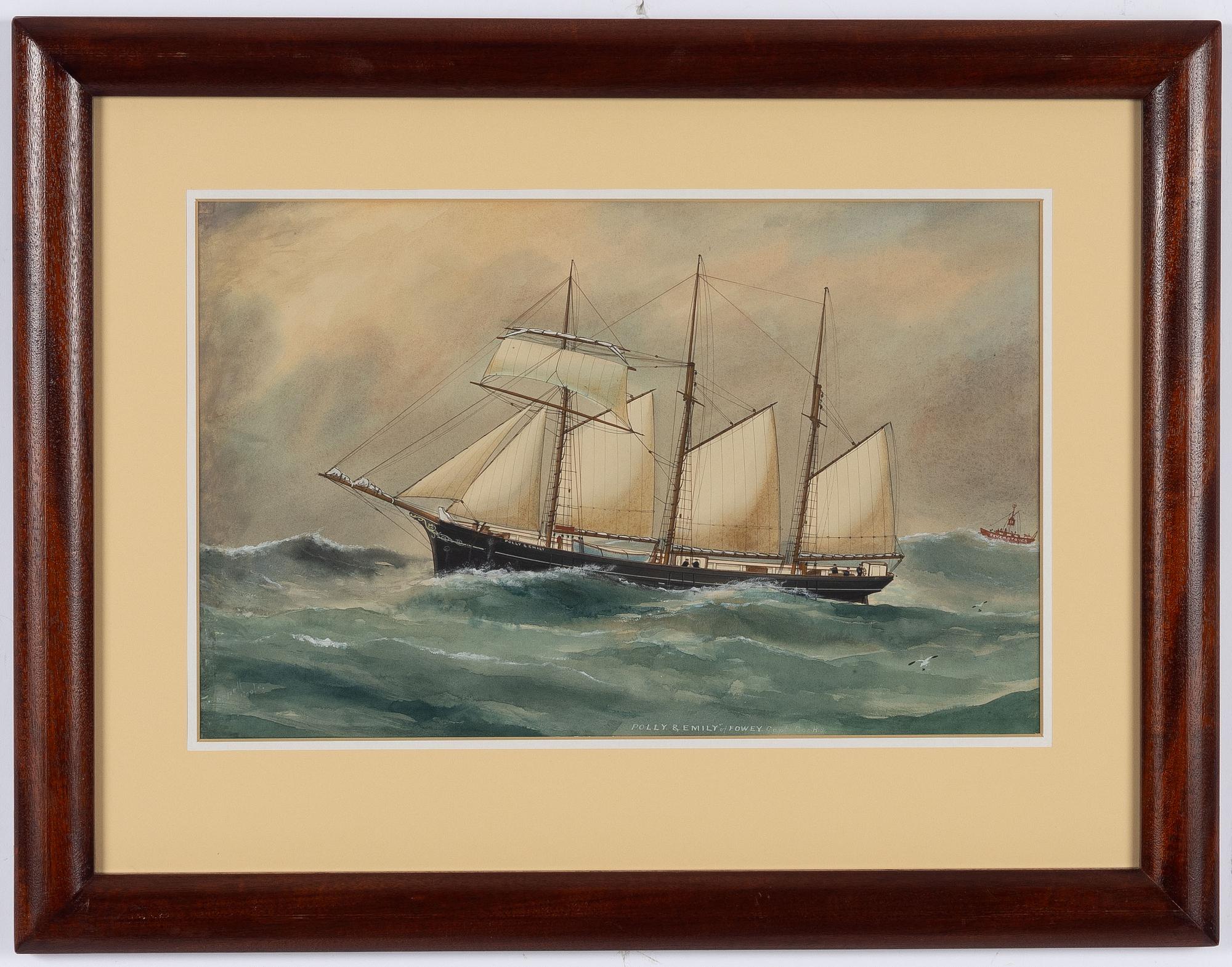 Reuben Chappell, Toppseglarskonaren "Polly och Emily" i  fint väder.