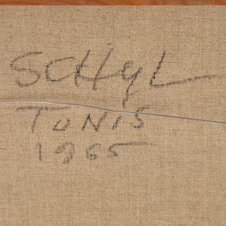 Jules Schyl, oil on canvas, signed and dated 1965 verso.