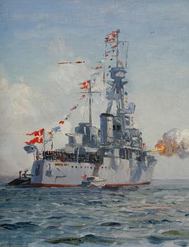 Christian Benjamin Olsen, Artillery Ship "Nils Juel" Salutes to Iceland.