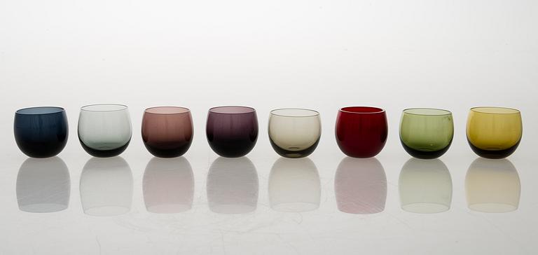 SAARA HOPEA, COCKTAILLASEJA, 16 st, lasia, "Marja", malli 2745, Nuutajärvi 1950-luvun loppu.