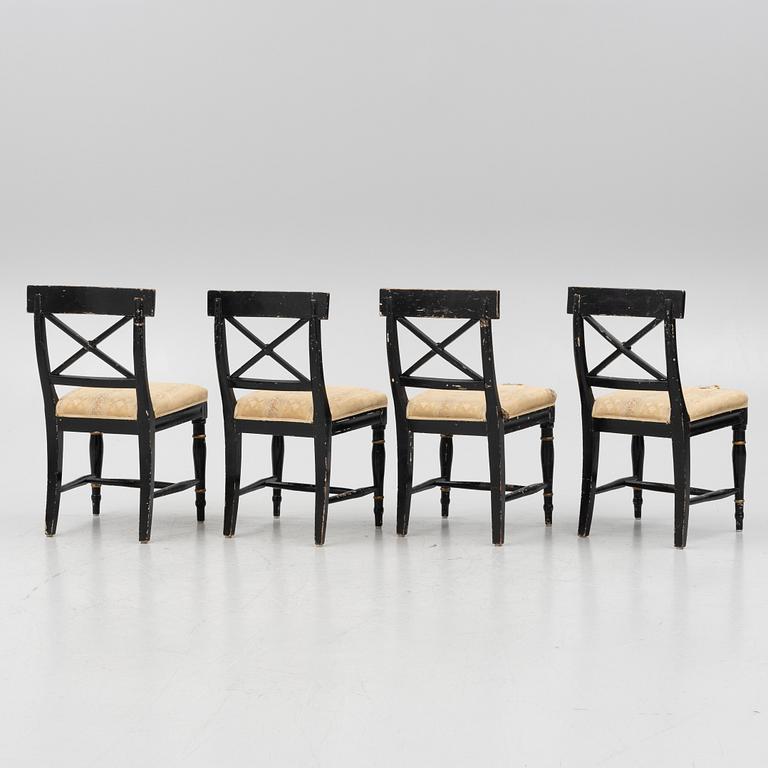 Four chairs, 19th Century.